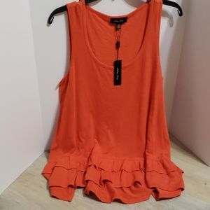 Melissa paige Sleevless ruffle bottom top